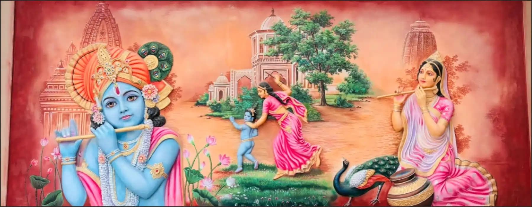   krishna radha at chaar dham temple vrindavan