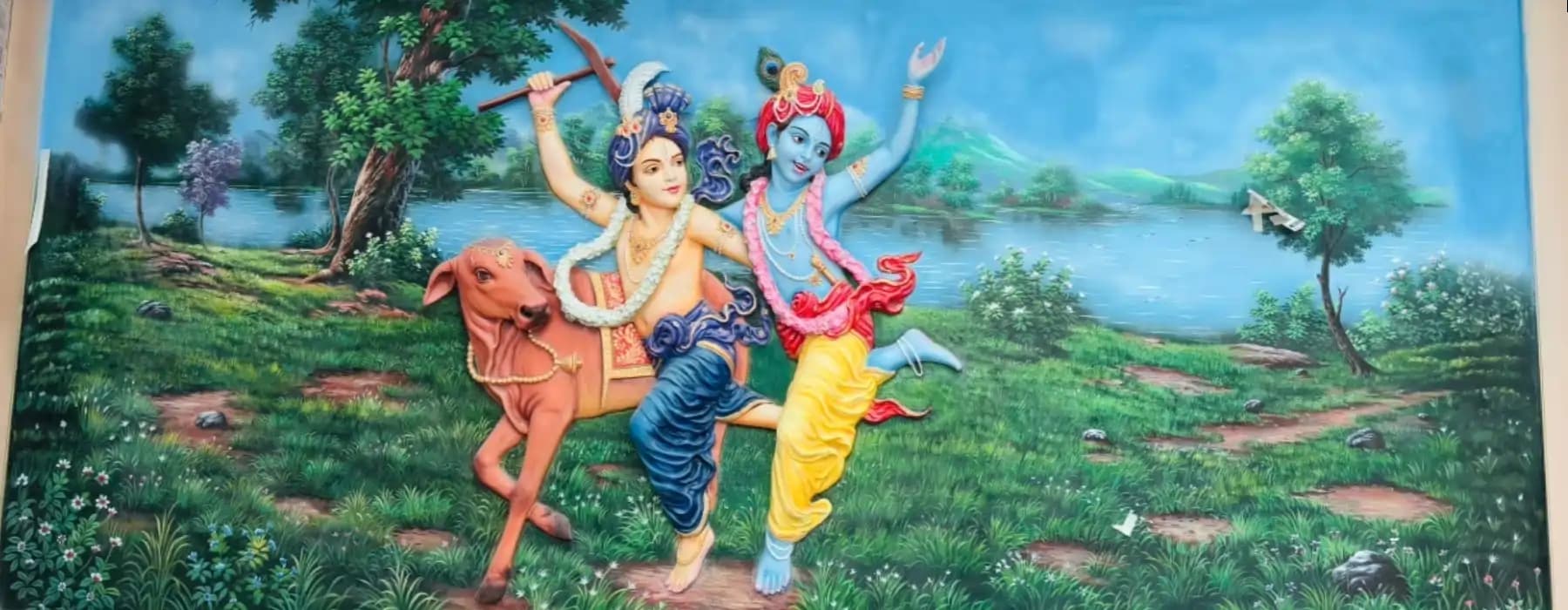   krishna balarama at chaar dham temple vrindavan