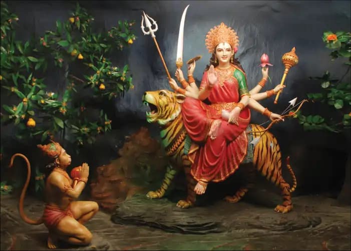 Maa Durga and Shri Hanuman Ji 