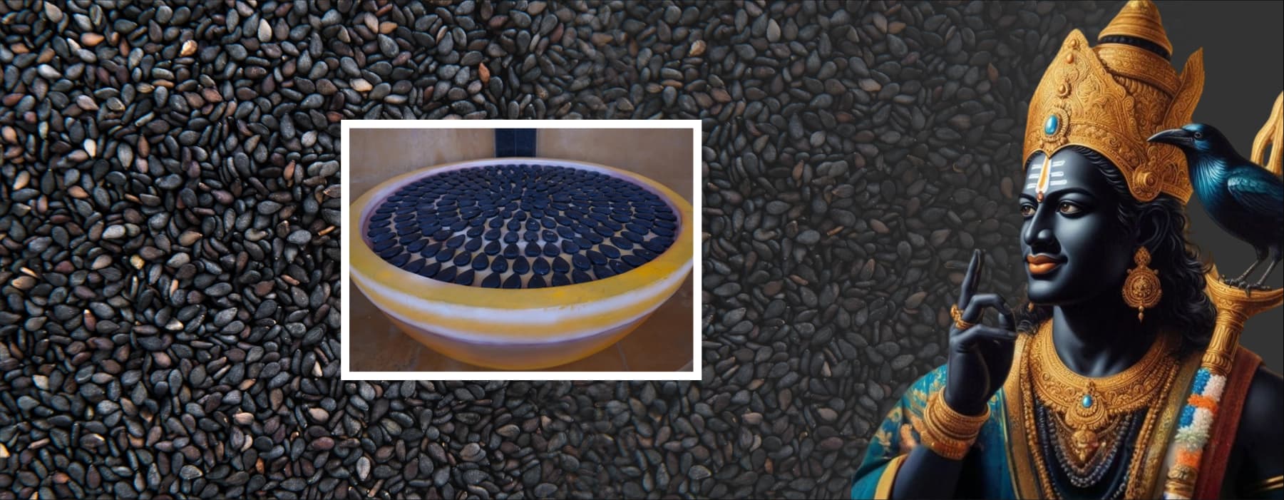 Black sesame seeds used in Shani Dev worship