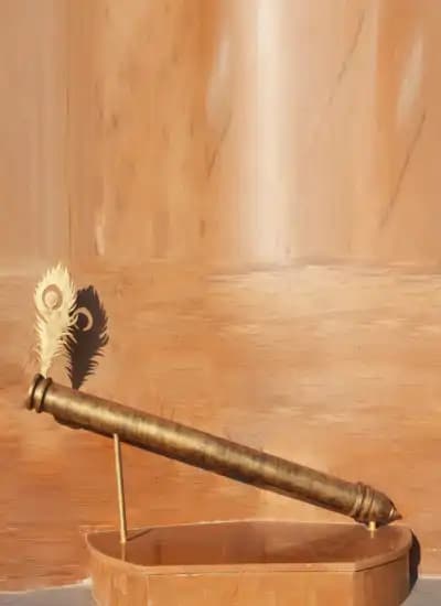   krishnas flute at chaar dham temple vrindavan