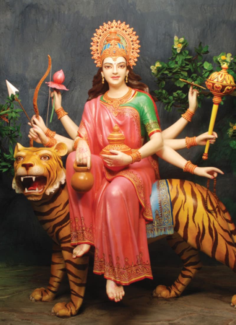 Discover and visit the Temple for Maa Kushmanda at Vrindavan's Chaar Dham.