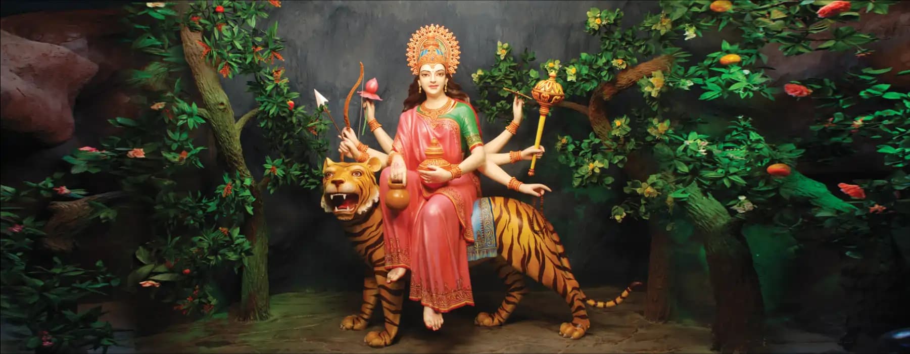 Discover and visit the Temple for Maa Kushmanda at Vrindavan's Chaar Dham.