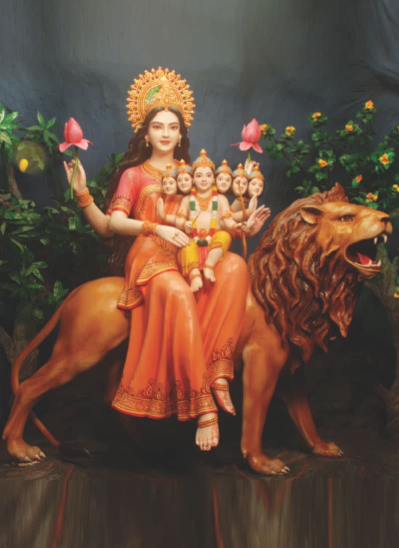 Maa Skanda Mata Temple at Chaar Dham Vrindavan blessing devotees with prosperity.