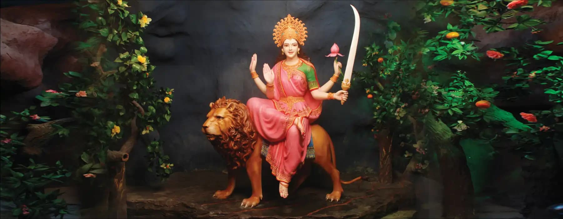 Maa Katyayani Temple at Chaar Dham Vrindavan worshipped for strength and courage.