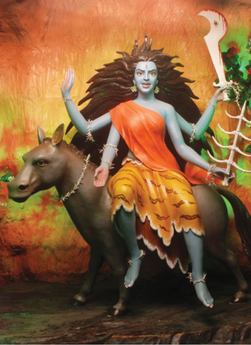 Maa Kalratri Temple at Chaar Dham Vrindavan symbolizing protection from negativity.