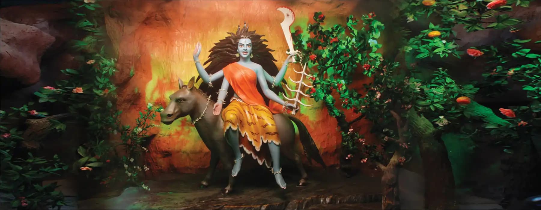 Maa Kalratri Temple at Chaar Dham Vrindavan symbolizing protection from negativity.