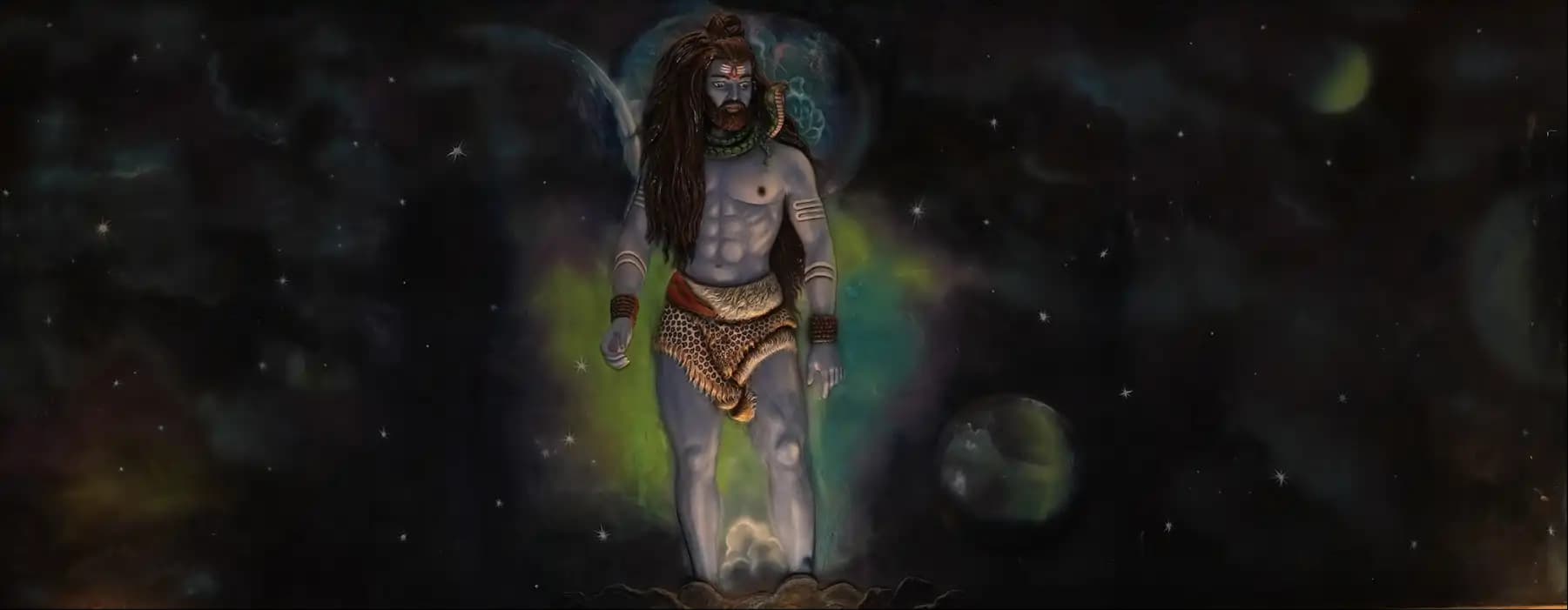 Aghori form of Lord Shiva in deep meditation